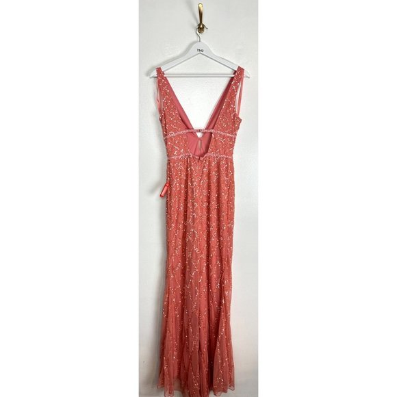 Mac Duggal Peach Embellished Maxi Dress - Picture 6 of 10